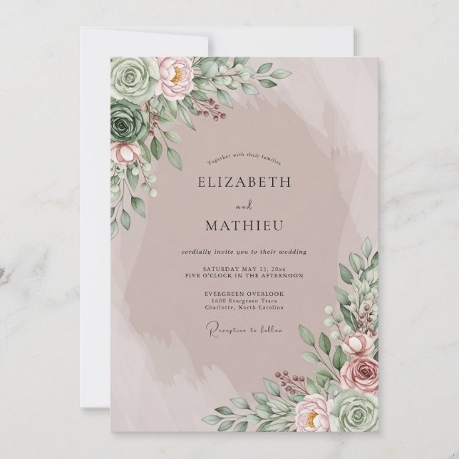 Convites Mauve Dreamy Bohemian Wedding (Frente)