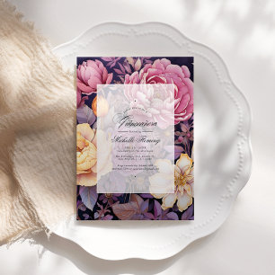 Convites Mauve e Dourada Quinceañera