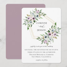 Mauve Floral Geométrico Wedding