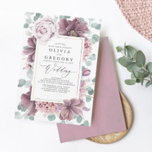 Mauve Flowers e Greenery Elegant Na moda Wedding