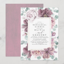 Convites Mauve Flowers e Greenery Modern Janto de ensaio