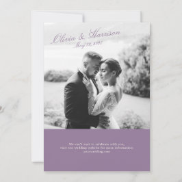 Convites Mauve Garden Photo Wedding Invitation