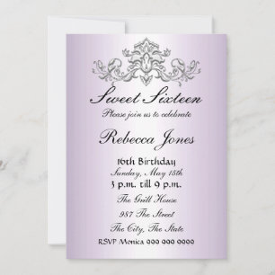 Convites Mauve Invitation Sweet dezesseis 16