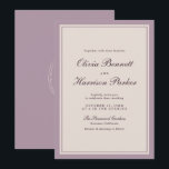 Convites Mauve Old Money Wedding Invitation<br><div class="desc">Mauve Old Money wedding invitation for a timeless luxury wedding celebration. This elegant dusty mauve invitation reflects classic Old Money aesthetics and refined European estate style, perfect for a sophisticated romantic bride. Ideal for vineyard weddings, garden estates, and elegant fall ceremonies. Style with velvet ribbons, gold frames, wax seals, and...</div>
