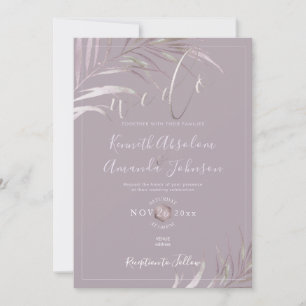 Convites Mauve+Palmas Lilac PixDezines, Nós Fazemos