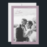 Convites Mauve Photo Wedding Save the Date Card<br><div class="desc">Mauve photo wedding save the date card for a romantic elegant wedding announcement. This refined mauve save the date reflects Old Money aesthetics and modern minimal stationery style, perfect for a sophisticated romantic bride. Ideal for vineyard weddings, garden ceremonies, and elegant fall celebrations. Style with velvet ribbons, wax seals, gold...</div>