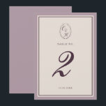 Convites Mauve Plum Wedding Table Number<br><div class="desc">Mauve Plum wedding table number for a sophisticated Old Money wedding reception. This elegant mauve and deep plum table number reflects timeless European estate aesthetics and classic luxury stationery style, perfect for a romantic traditional bride. Ideal for vineyard weddings, historic estates, and elegant fall receptions. Style with gold table frames,...</div>
