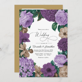 Convites Mauve Quartz, Dusty Plum & Latte Beige Wedding