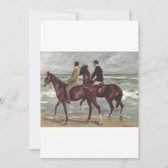 Convites Max Liebermann: Dois Cavaleiros na Arte da Praia (Frente)