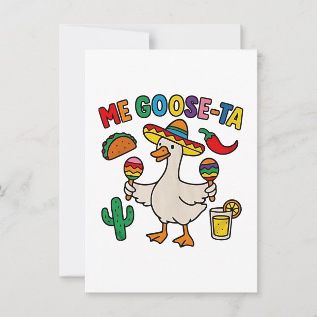 Convites Me Goose-Ta Engraçado Espanhol Mexicano (Frente)