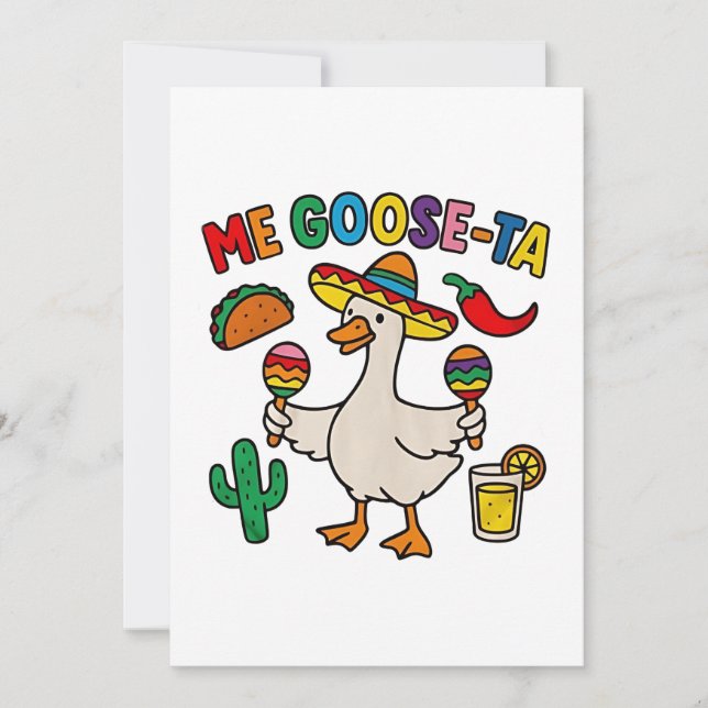 Convites Me Goose-Ta Engraçado Espanhol Mexicano (Frente)