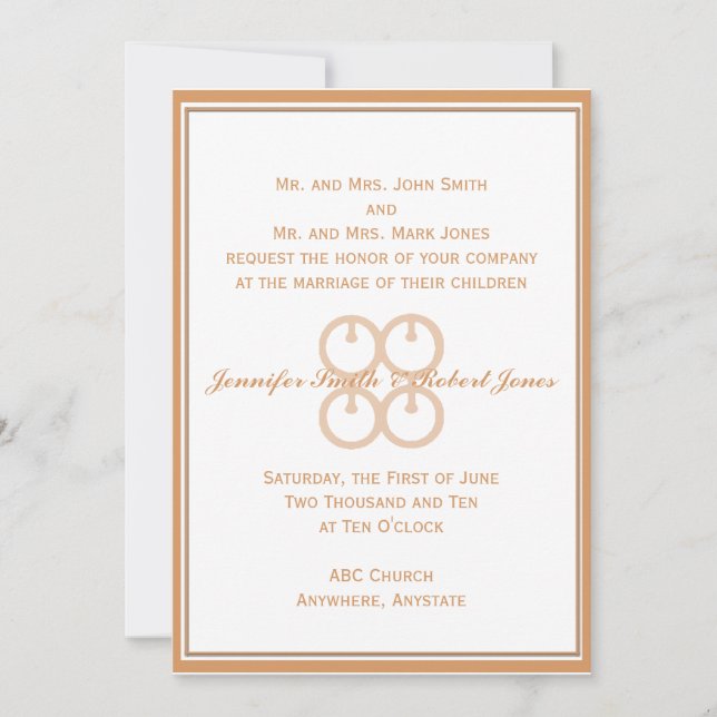 Convites Me Ware Wo em Coral Blush (Frente)