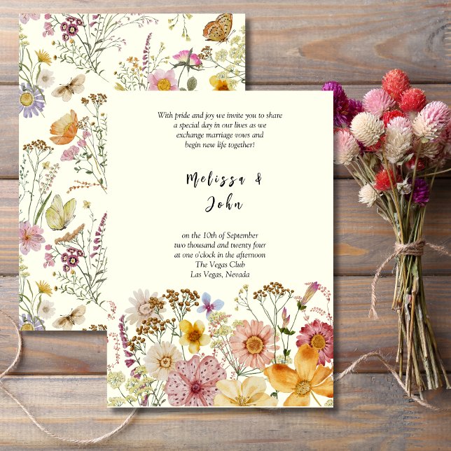 Convites Meadow Bohemian Wildflower Wedding (Criador carregado)
