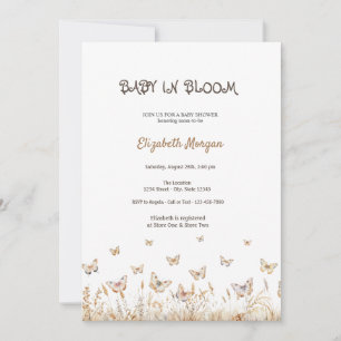 Convites Meadow Butterflies Baby in BloChá de fraldas