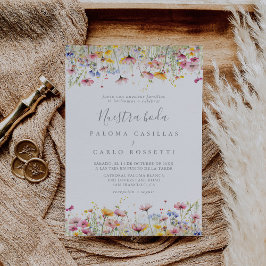 Convites Meadow Colorful Wildflower Boda Wedds