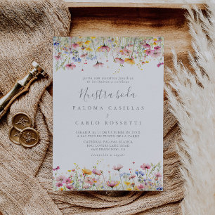 Convites Meadow Colorful Wildflower Boda Wedds