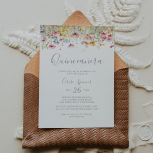 Convites Meadow Colorter Wildflower Quinceañera