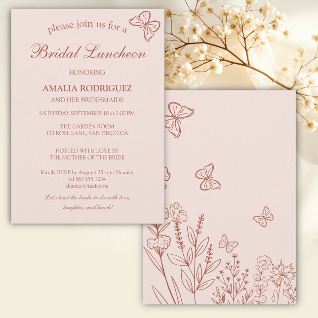 Convites Meadow Flowers Bridal Luncheon (Criador carregado)