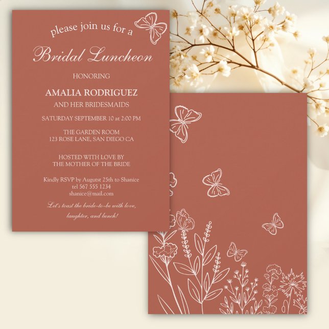 Convites Meadow Flowers Bridal Luncheon (Criador carregado)