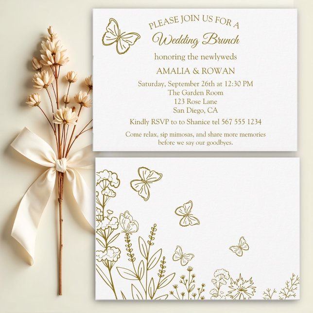 Convites Meadow Flowers Wedch Brunch (Criador carregado)