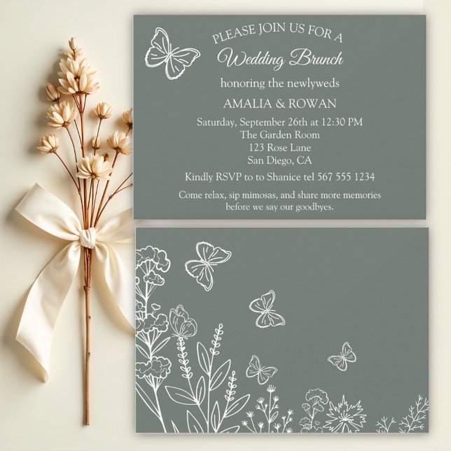 Convites Meadow Flowers Wedch Brunch (Criador carregado)