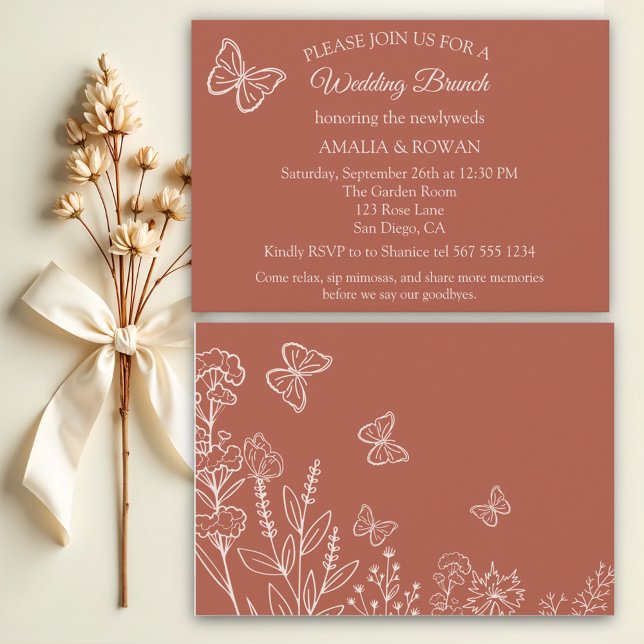 Convites Meadow Flowers Wedch Brunch (Criador carregado)