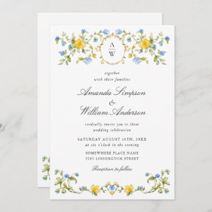 Convites Meadow Pastel Rosas Franceses Casamento Floral
