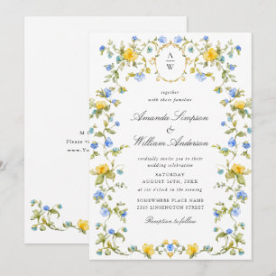 Convites Meadow Pastel Rosas Franceses Casamento Floral