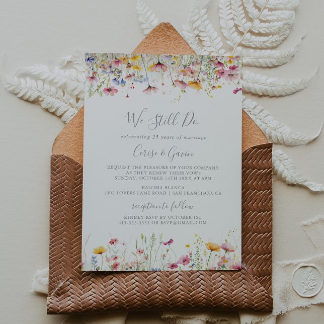 Convites Meadow Wildflower Nós Ainda Fazemos Renovação De V (Criador carregado)
