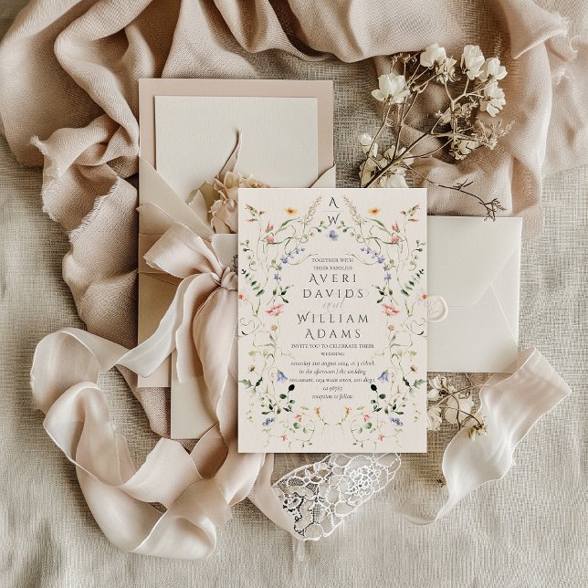 Convites Meadow Wildflower Rustic Boho Wedding (Criador carregado)