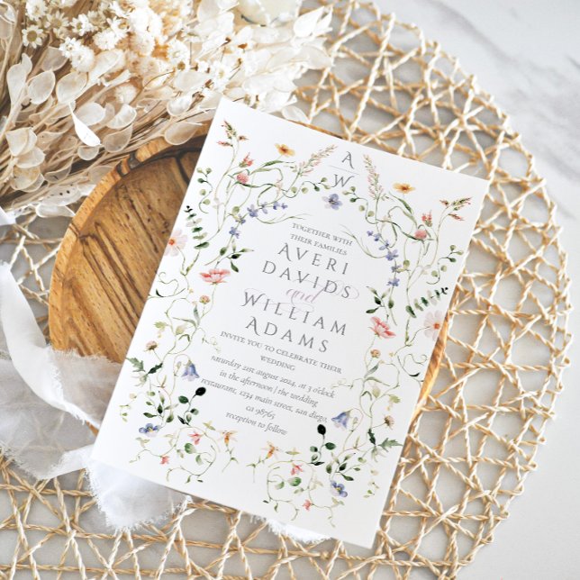 Convites Meadow Wildflower Rustic Boho Wedding (Criador carregado)