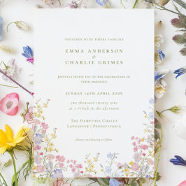 Convites Meadows Garden Wildflowers Spring Summer Wedding