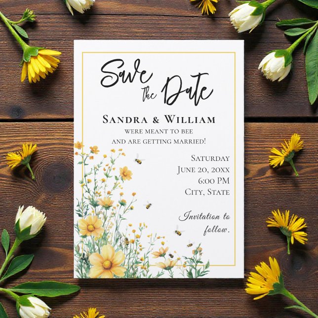 Convites Meant to Bee Rustic Save the Date (Criador carregado)