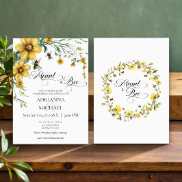 Convites Meant to Bee Rustic Yellow Wedding Invitation