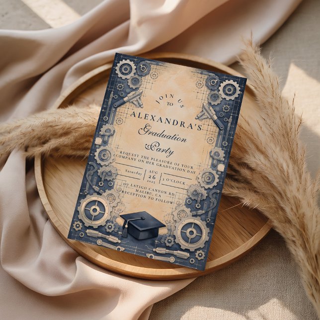 Convites Mechanical Engineer Graduation (Criador carregado)