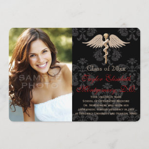 Convites Medicina Osteopática Vermelha Do Escola Graduação