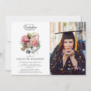 Convites Médico Futuro Graduação de Foto por Stethoscope Fl