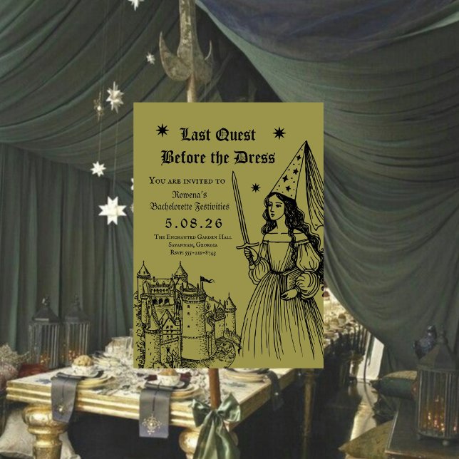 Convites Medieval Princess Last Quest Bachelorette (Criador carregado)