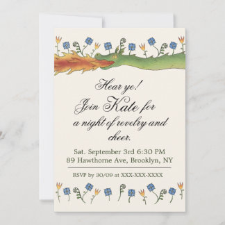 Convites Medieval Ren Faire  dragon Invitation