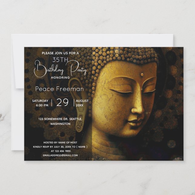 Convites Meditação espiritual Buda (Frente)