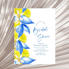 Convites Mediterranean Blue Yellow Lemons Bridal Shower