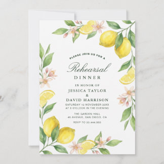 Convites Mediterranean Citrus Wreath Rehearsal Dinner