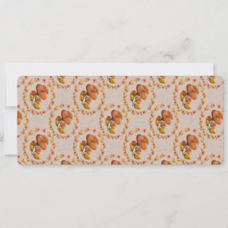 Convites Mediterranean floral wreath pattern warm orange fl