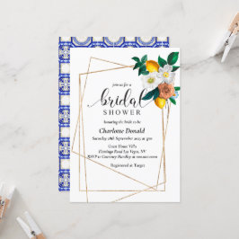 Convites Mediterranean Italy Blue Tiles Bridal Shower 