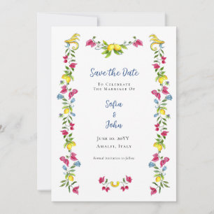 Convites Mediterranean Jardim Floral Save the Date