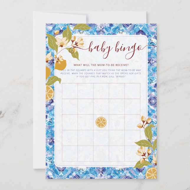 Convites Mediterranean Lemon Amalfi Coast Baby Shower (Frente)