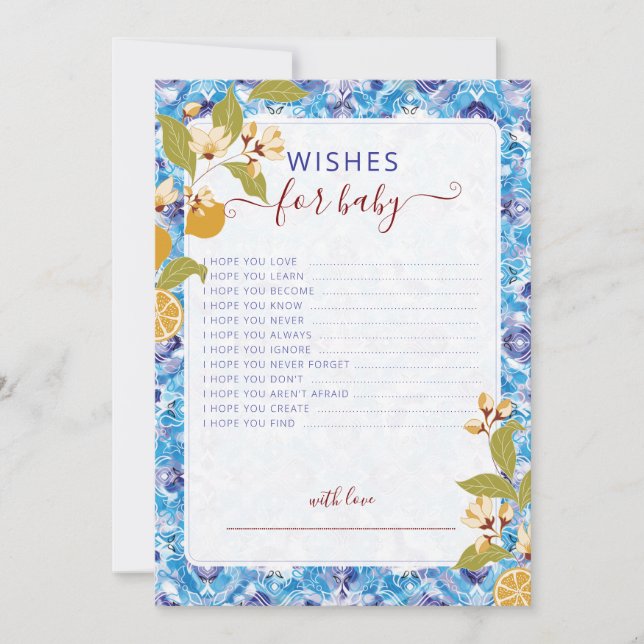 Convites Mediterranean Lemon Amalfi Coast Baby Shower (Frente)