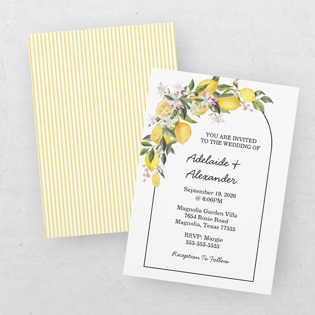 Convites Mediterranean Lemon Citrus Wedding Collection (Criador carregado)