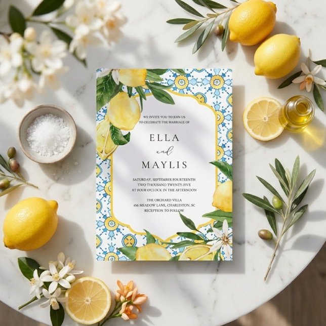 Convites Mediterranean Lemon | Italian Amalfi Wedding (Criador carregado)