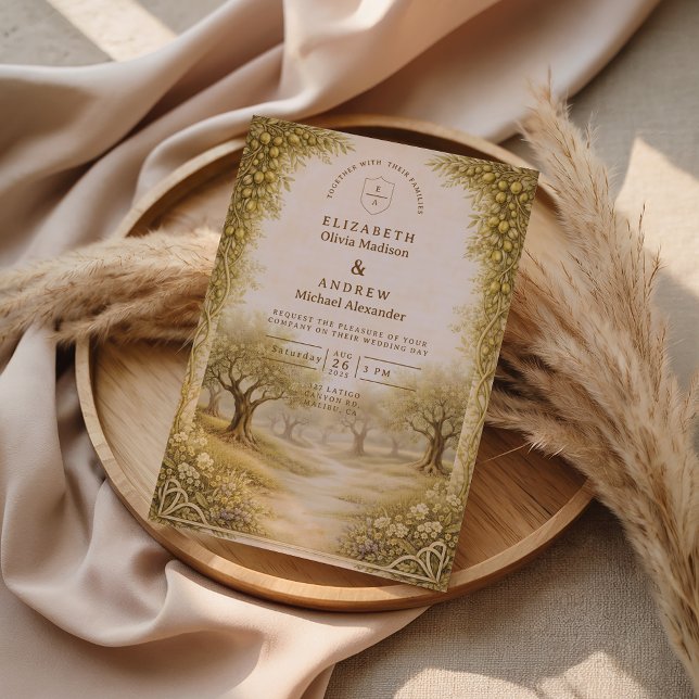 Convites Mediterranean Olive Grove Countryside Wedding (Criador carregado)